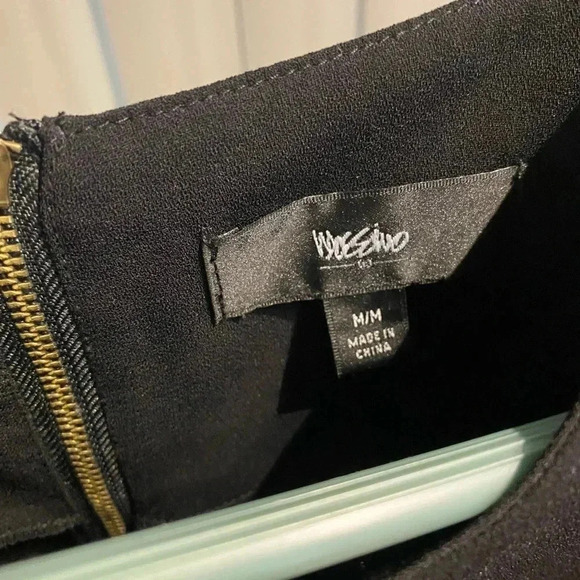 EUC Mossimo Black Shift Tunic Dress With Long Blue Sleeves, Size M - Picture 4 of 4